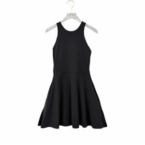 Athleta Conscious Black Fit & Flare Racerback Unlined Pockets Athletic Dress